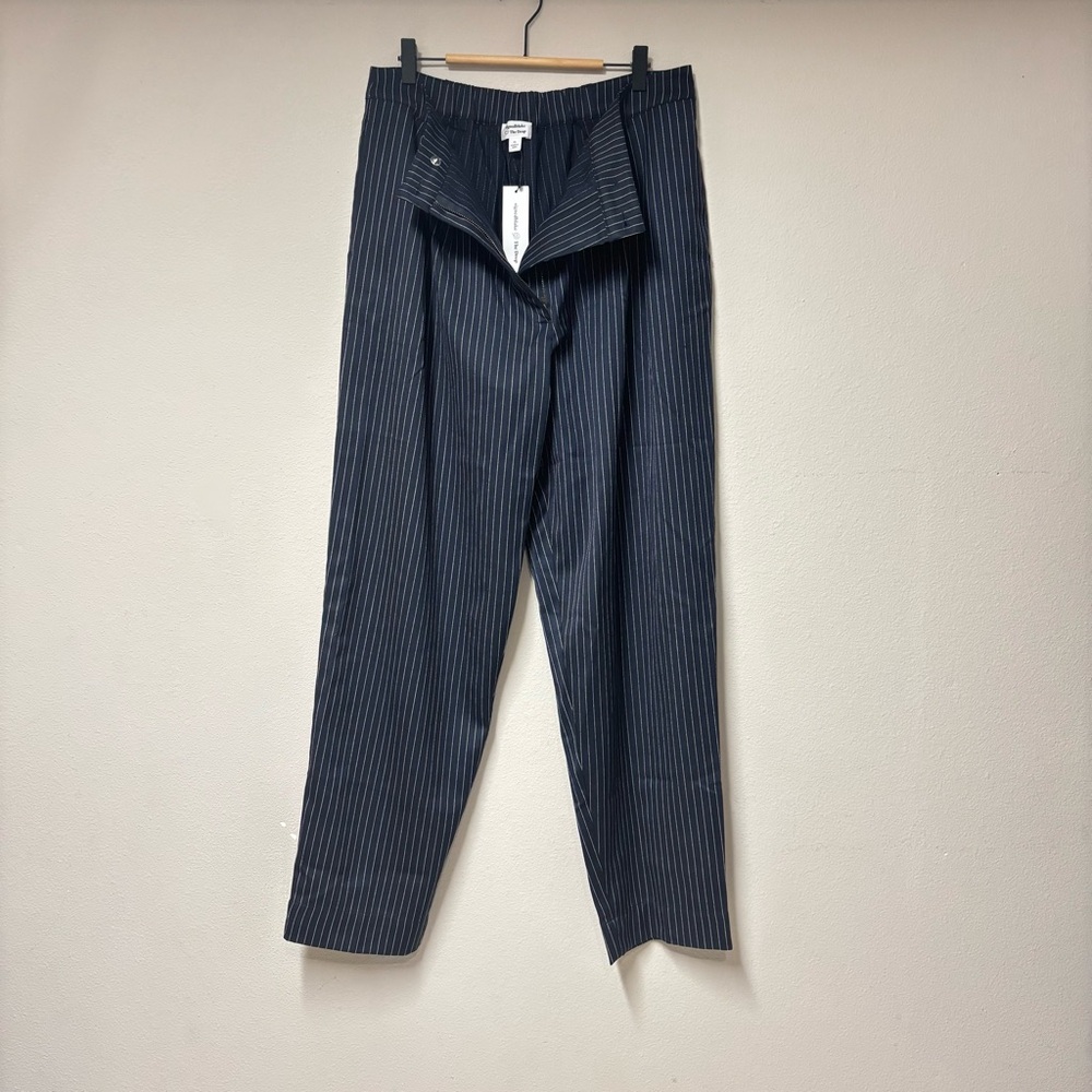 Professional Navy Striped Pants